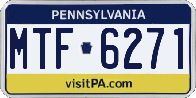 PA license plate MTF6271