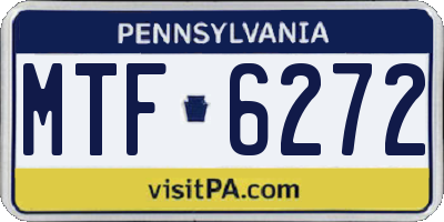 PA license plate MTF6272