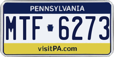 PA license plate MTF6273