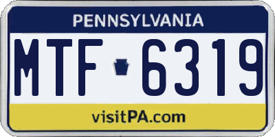 PA license plate MTF6319