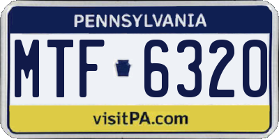 PA license plate MTF6320