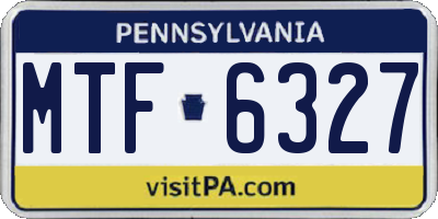 PA license plate MTF6327