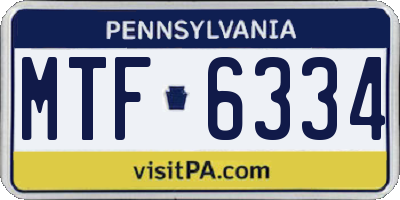 PA license plate MTF6334