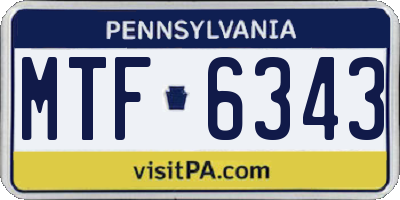 PA license plate MTF6343
