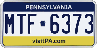 PA license plate MTF6373