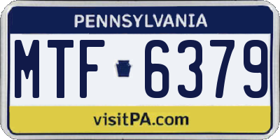 PA license plate MTF6379