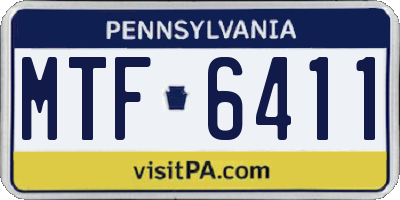 PA license plate MTF6411