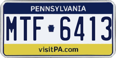 PA license plate MTF6413