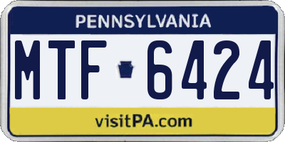 PA license plate MTF6424