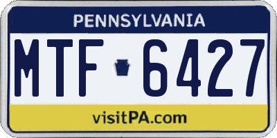 PA license plate MTF6427