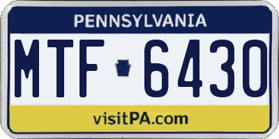 PA license plate MTF6430