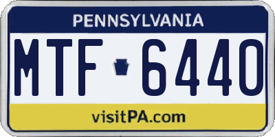 PA license plate MTF6440