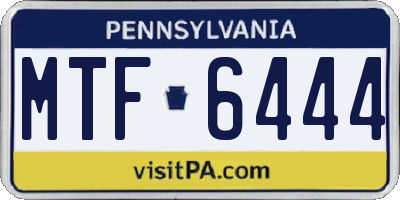 PA license plate MTF6444