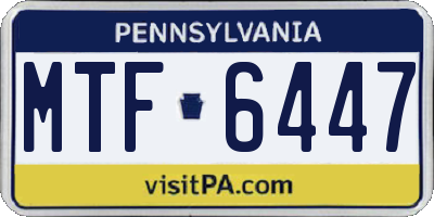PA license plate MTF6447