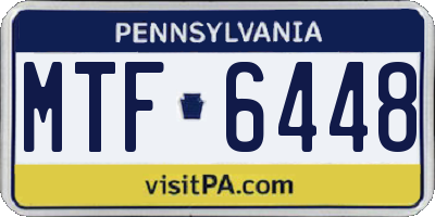 PA license plate MTF6448