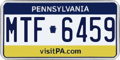 PA license plate MTF6459