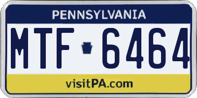 PA license plate MTF6464