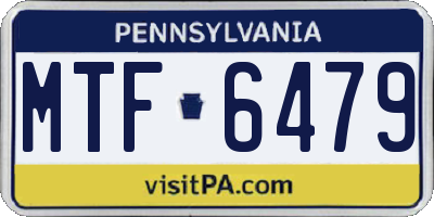 PA license plate MTF6479