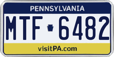 PA license plate MTF6482