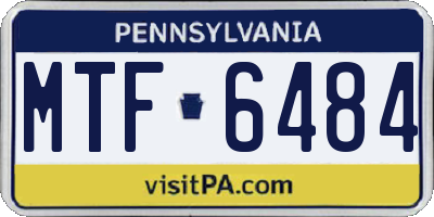 PA license plate MTF6484