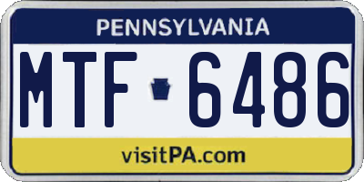 PA license plate MTF6486