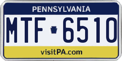 PA license plate MTF6510
