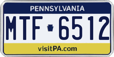 PA license plate MTF6512