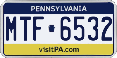 PA license plate MTF6532
