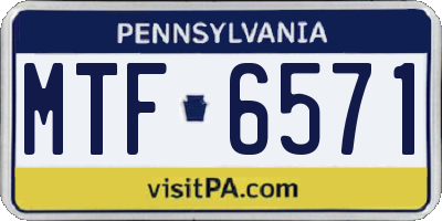 PA license plate MTF6571