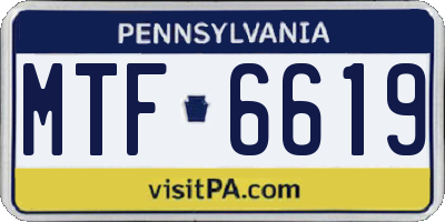 PA license plate MTF6619