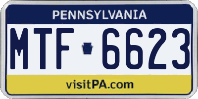 PA license plate MTF6623
