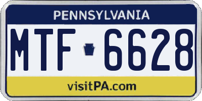 PA license plate MTF6628