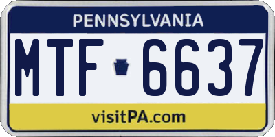 PA license plate MTF6637