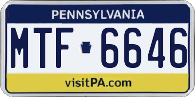 PA license plate MTF6646