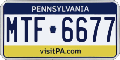 PA license plate MTF6677