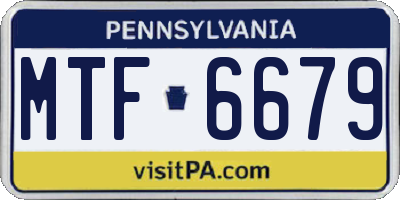 PA license plate MTF6679