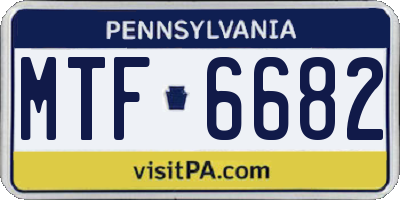 PA license plate MTF6682