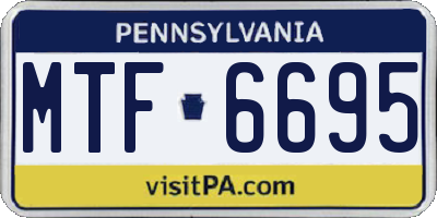 PA license plate MTF6695