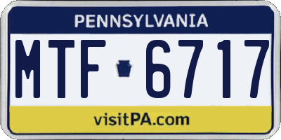 PA license plate MTF6717