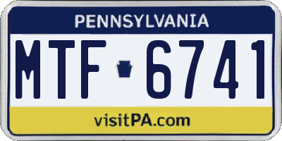 PA license plate MTF6741
