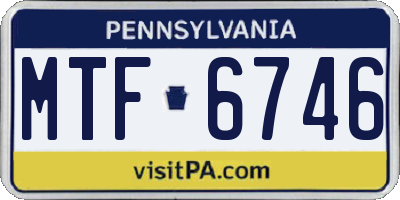 PA license plate MTF6746