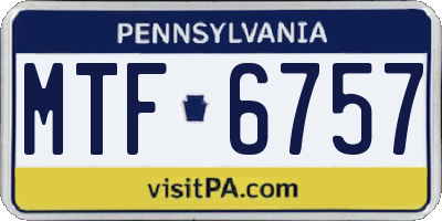 PA license plate MTF6757