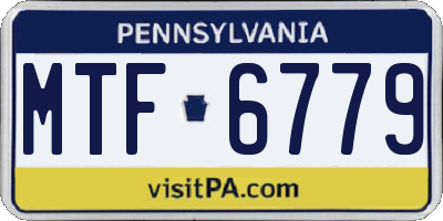 PA license plate MTF6779
