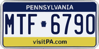 PA license plate MTF6790