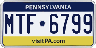 PA license plate MTF6799