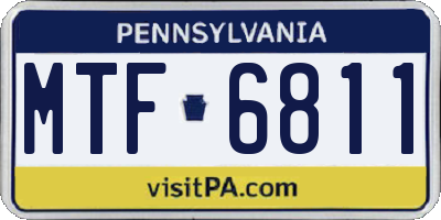PA license plate MTF6811
