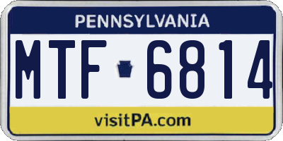 PA license plate MTF6814