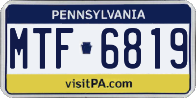 PA license plate MTF6819