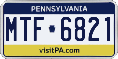 PA license plate MTF6821