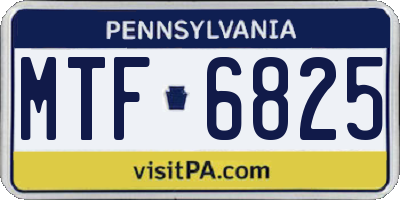 PA license plate MTF6825